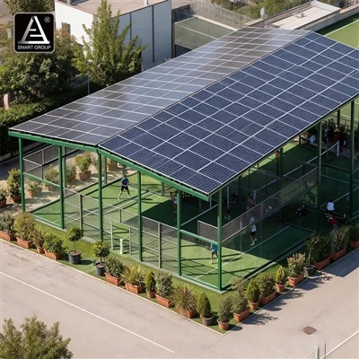Framtíð Padel: Byltingarkennd klúbba með Padel tennisvöllum með PV þaki (ljós...